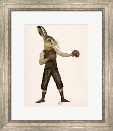 Framed Boxing Hare Print