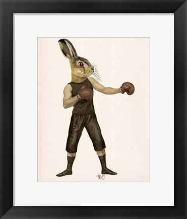 Framed Boxing Hare Print