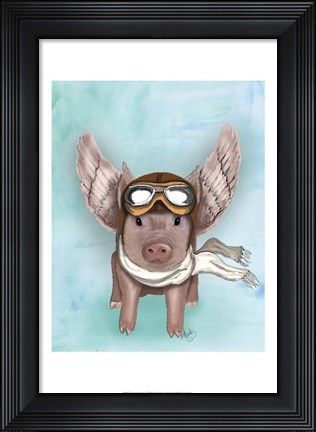 Framed Aviator Piggy II Print