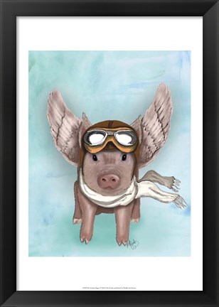Framed Aviator Piggy II Print