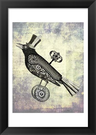 Framed Steampunk Crow Print