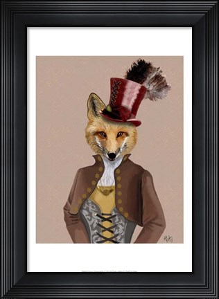 Framed Vivienne Steampunk Fox Print
