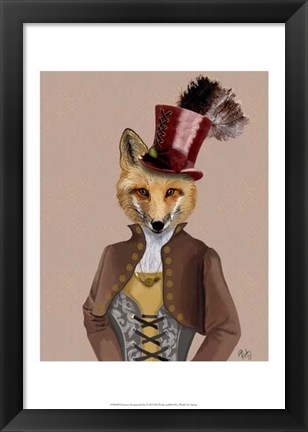 Framed Vivienne Steampunk Fox Print