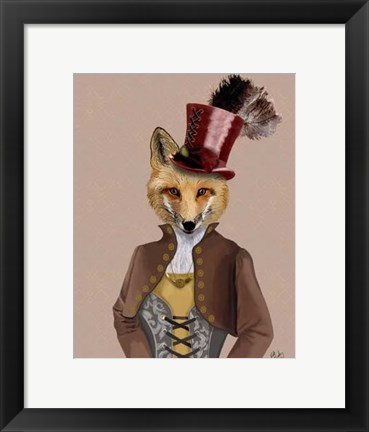 Framed Vivienne Steampunk Fox Print