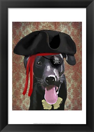 Framed Black Labrador Pirate Dog Print