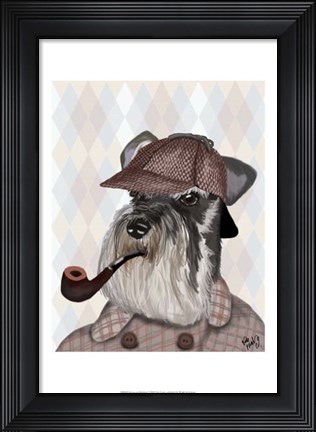 Framed Schnauzer Sherlock Print