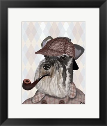 Framed Schnauzer Sherlock Print