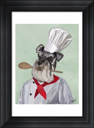 Framed Schnauzer Chef Print