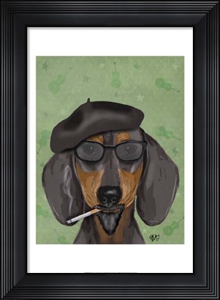 Framed Hipster Dachshund Print