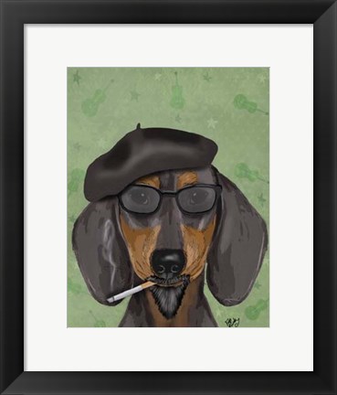 Framed Hipster Dachshund Print