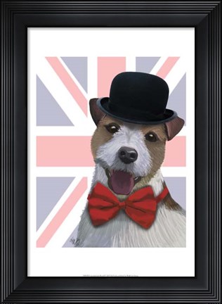 Framed Union Jack Jack Russell Print