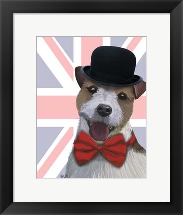 Framed Union Jack Jack Russell Print