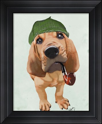 Framed Bloodhound Sherlock Holmes Print