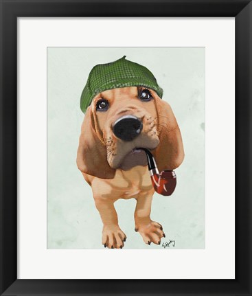 Framed Bloodhound Sherlock Holmes Print