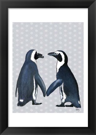 Framed Penguins In Love Print