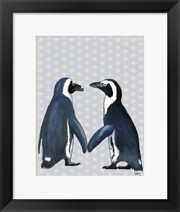 Framed Penguins In Love Print