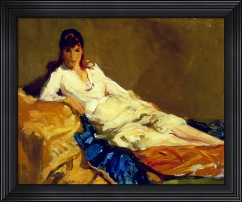 Framed Marjorie Reclining, 1918 Print