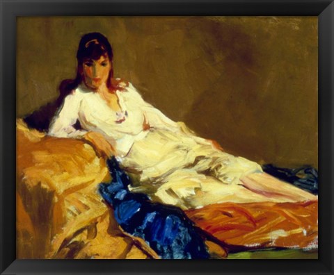 Framed Marjorie Reclining, 1918 Print