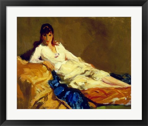 Framed Marjorie Reclining, 1918 Print