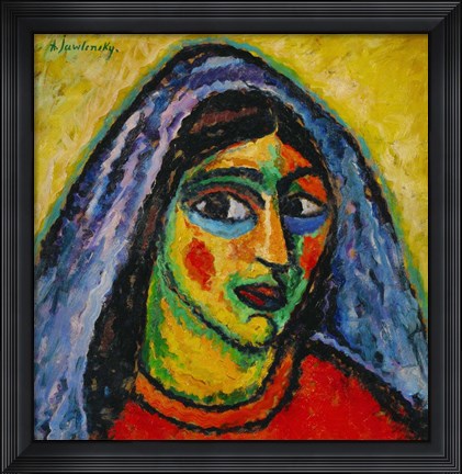 Framed Manola with a Violet Veil, 1912 Print