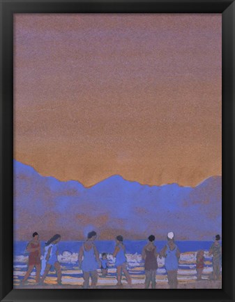 Framed Bathers at the Foot of a Mountain Print