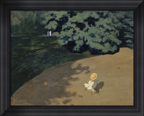 Framed Child Playing with a Balloon, 1899 Print
