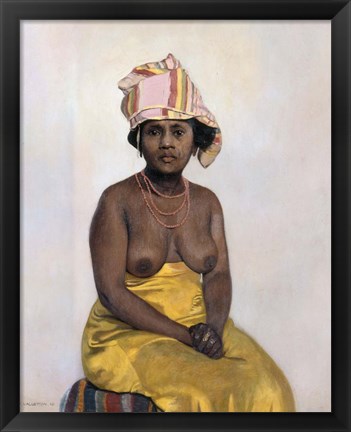 Framed African Woman, 1910 Print