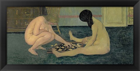 Framed Nude Women Playing at Draughts, 1897 Print