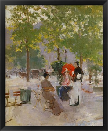 Framed Open-air Parisian Cafe Print