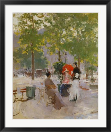 Framed Open-air Parisian Cafe Print