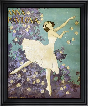 Framed Design for a Poster of Anna Pavlova Gouache Print