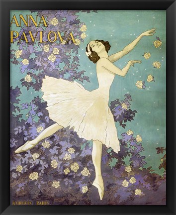 Framed Design for a Poster of Anna Pavlova Gouache Print