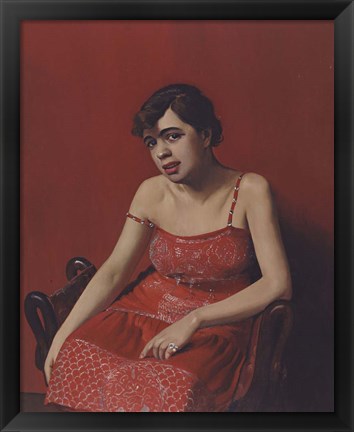 Framed Romanian in a Red Dress, 1924 Print