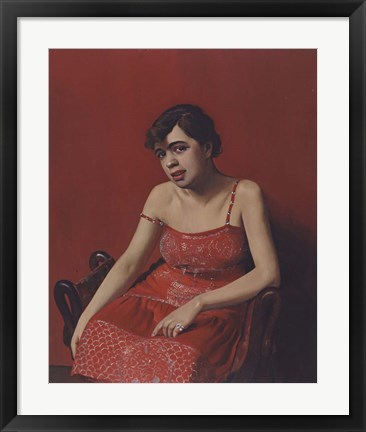 Framed Romanian in a Red Dress, 1924 Print