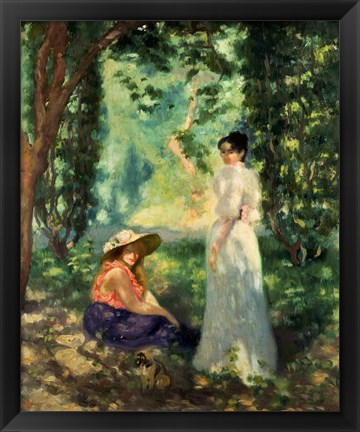 Framed Two Women in a Landscape Print