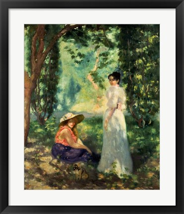 Framed Two Women in a Landscape Print