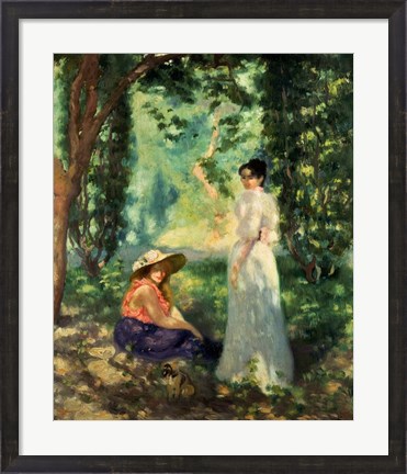Framed Two Women in a Landscape Print