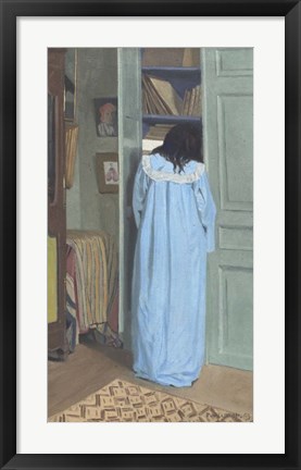 Framed Woman in Blue Searching a Cabinet, 1903 Print