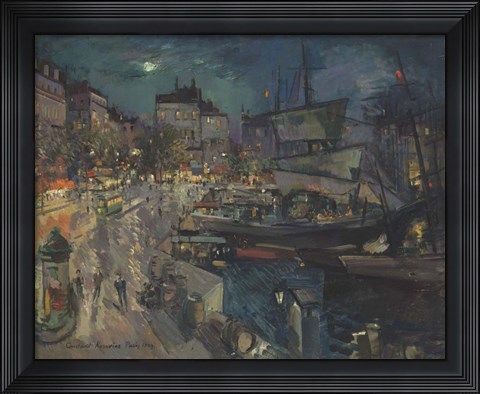 Framed Harbor of Marseille, 1929 Print