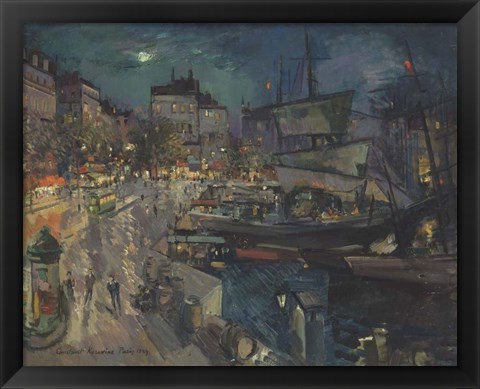 Framed Harbor of Marseille, 1929 Print