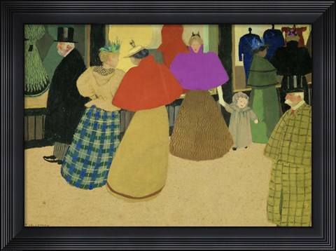 Framed Les Passants Street Scene, 1895 Print