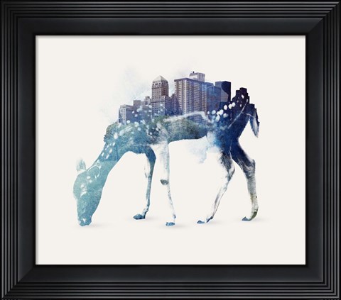 Framed City Deer Print