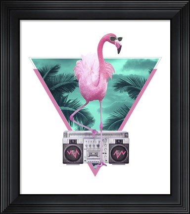 Framed Miami Flamingo Print