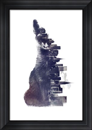 Framed Fox From The City Print