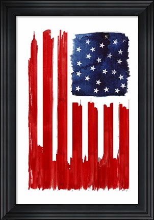 Framed Stars And Buildings Print
