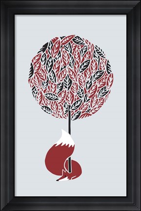 Framed Cherry Tree Fox Print