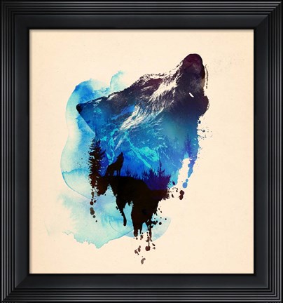 Framed Alone As A Wolf Print