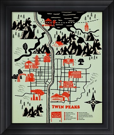 Framed Welcome To Twinpeaks Print