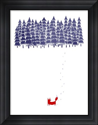 Framed Alone In The Forest Print