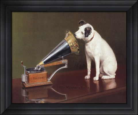 Framed His Master's Voice Print